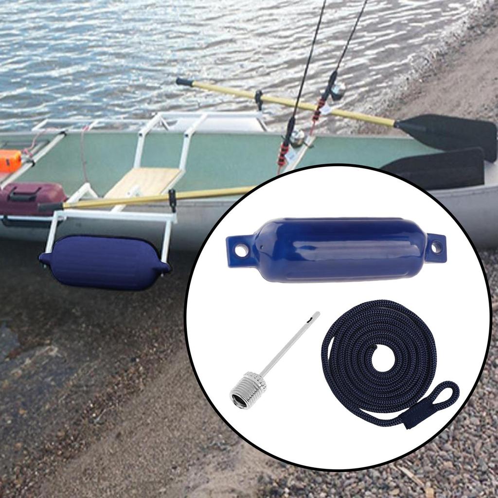 Boat Fenders Inflatable Marine 4"x16" with 1.5M Rope Anchor Buoy Waterproof Mooring