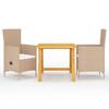 VidaXL 3-Piece Garden Dining Set Outdoor Dining Furniture Patio Dining Table and Chairs Living Room 3068707