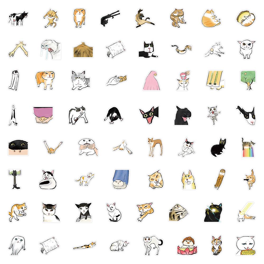 70 Sheets Kitten Stickers: Cute Cat Memes & Realistic Internet-Famous Cats Collection