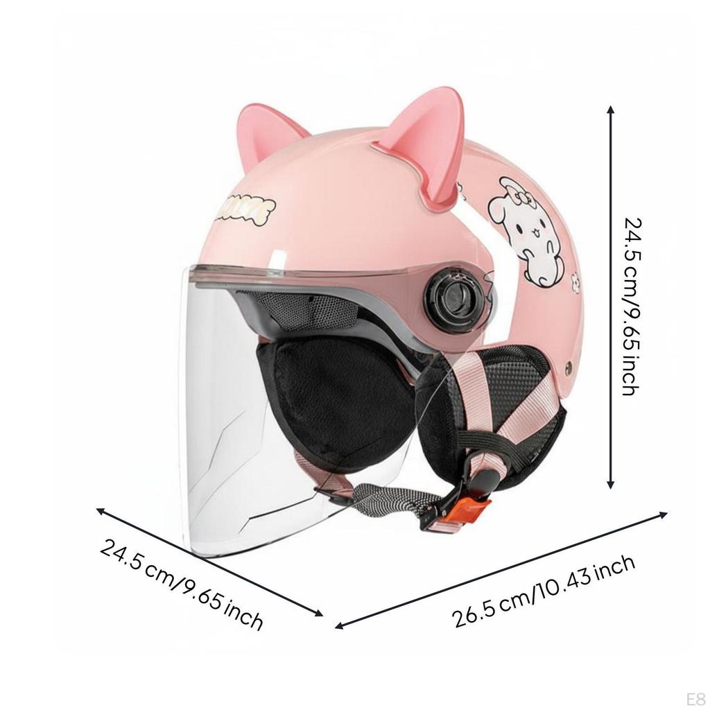 Children's CatEar Helmet Hard FastRelease Buckle Child Gear Dinosaur Wht Clear