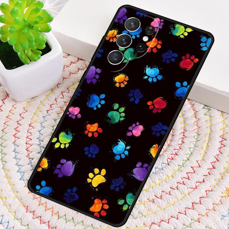 Watercolor Paw Prints TPU Phone Case For Samsung Galaxy Note 10 Pro S26 S25 S24 S23 S22 Ultra Plus S21 FE S20 Shockproof Cover