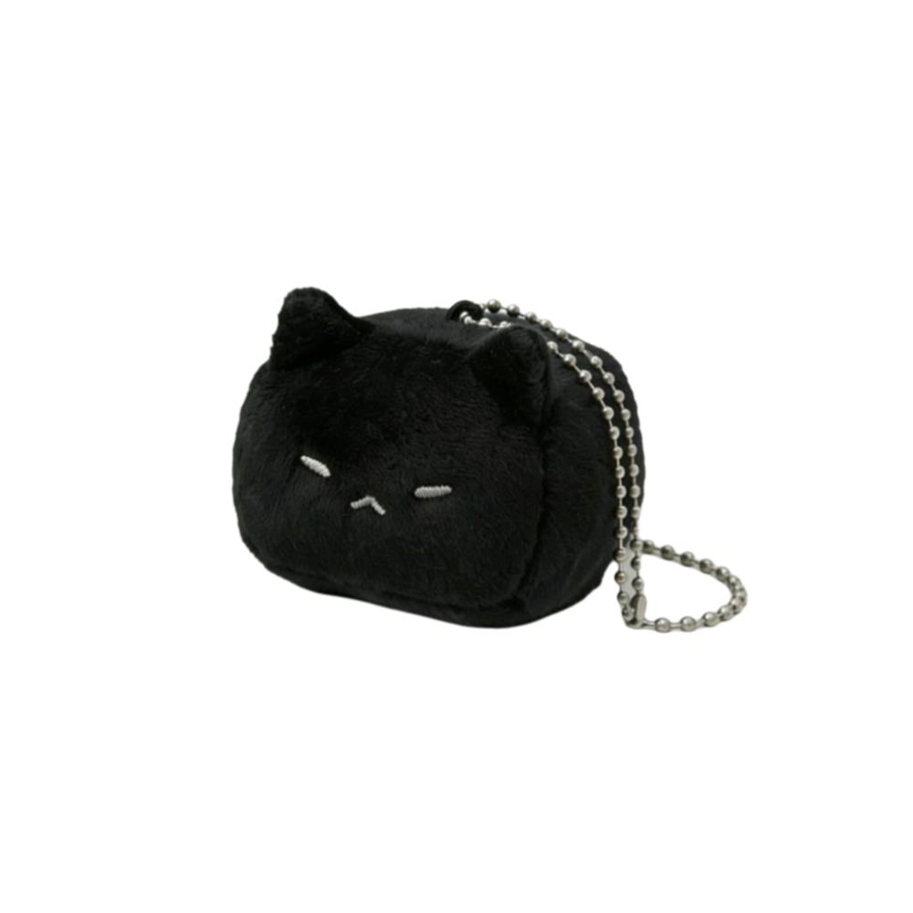 Cute Soft Fluffy Cat Plush Keychain Plush Kawaii Cartoon Design Fluffy Cat Bag Charm Bead Chain Bag Pendant Birthday Gift