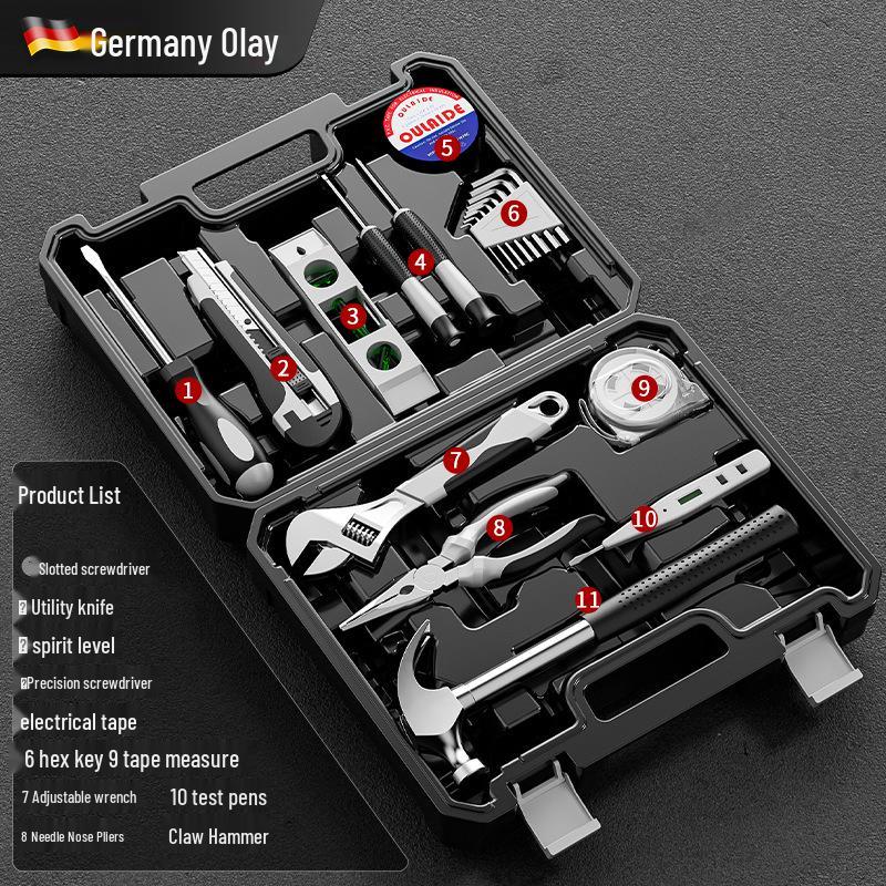 Uniwersalny Zestaw Narzędzi do Napraw Domowych: Stolarz i Montowana w Samochodzie Wielofunkcyjna Skrzynka Narzędziowa