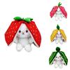 Cute Strawberry Bunny Plush Toy Soft And Fluffy Stuffed Animal For Kids And Girls