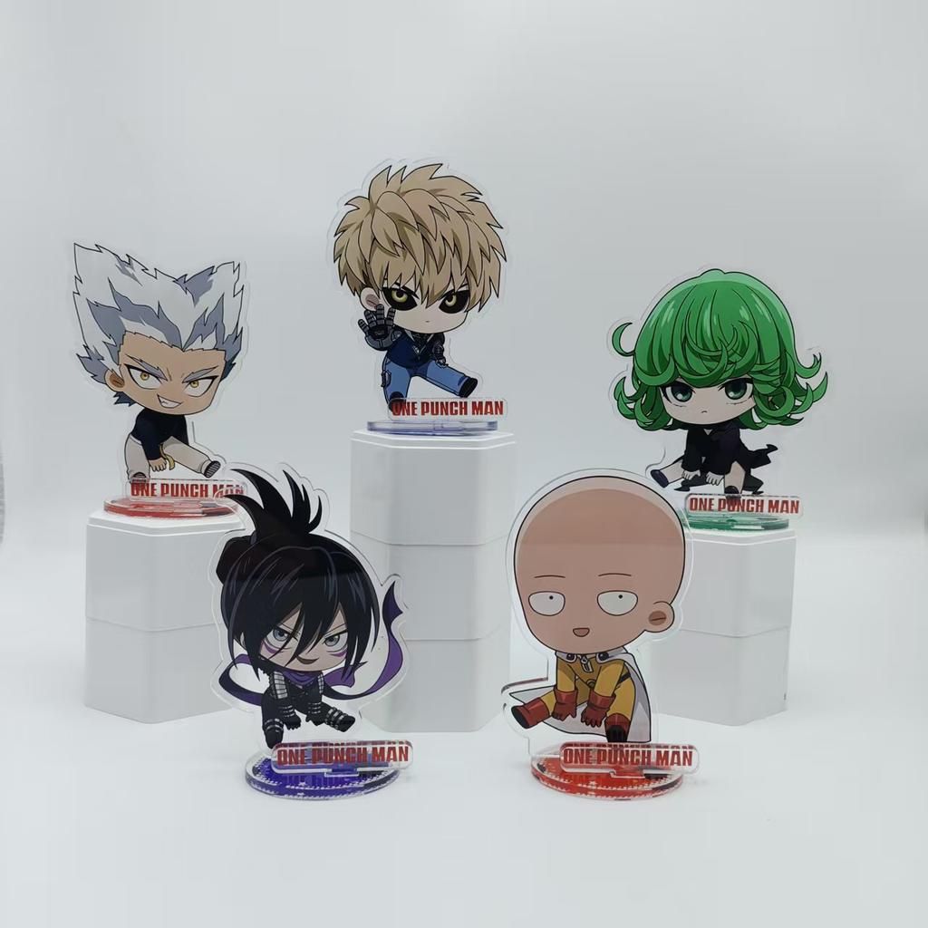 One Punch Man Anime Figure Saitama Genos Tatsumaki Garou 10cmdouble-sided Insert Acrylic Stand Model Decoration Fans Gift