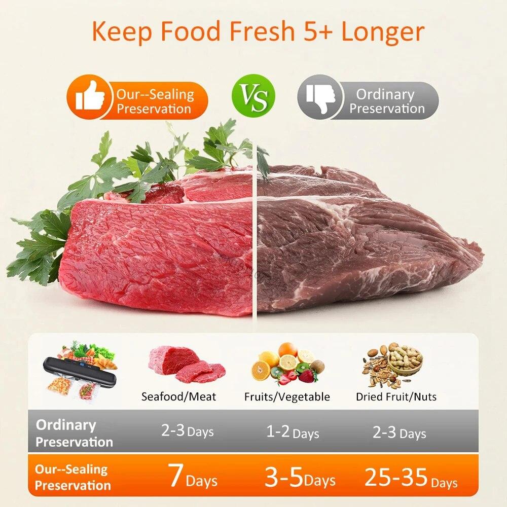 Zgrzewarka próżniowa do żywności Maszyna do pakowania próżniowego żywności 220 V Automatyczna maszyna do pakowania próżniowego żywności gospodarstwa domowego z 50 szt. Worków próżniowych