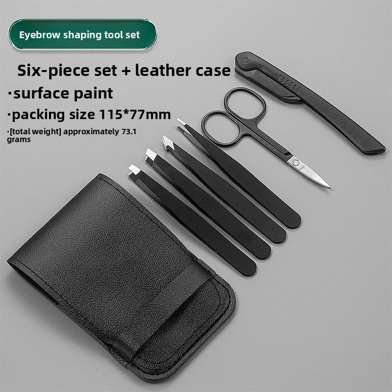 6Pcs/set Stainless steel eyebrow clips tweezers eyebrows pluck beard trim eyebrows flat mouth oblique mouth double eyelid sticker tweezers