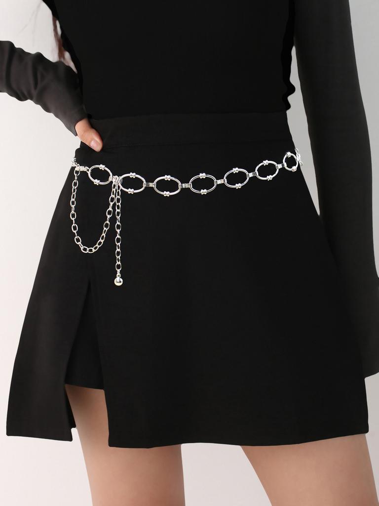 Waist Chain for Women Versatile Belt Accessory Suits Skirts Geometric Circle Waistband