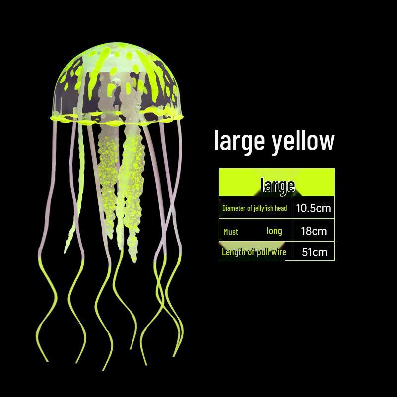 Fluorescent Silicone Jellyfish Decorations for Fish Tanks - Small, Medium, Large Sizes Available
