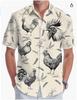 Summer Hawaiian Shirt Men's Fashion Digital Printing Short Sleeve Source Factory One and a half sleeves