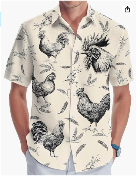 Summer Hawaiian Shirt Men's Fashion Digital Printing Short Sleeve Source Factory One and a half sleeves