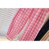 2025 Koreanischer Stil Rosa Karomuster High-Waist Slim Fit Damenhose