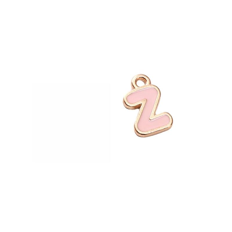 Fashionable Pink Flower Letter Phone Dust Plug, Exquisite A-Z Letter Alloy Pendant, Suitable As a Birthday Gift for Women