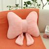 1pcs Plush Car Neck Pillow with Bow Design All-Season Comfort Cushion for Seat Lumbar Support Elegant Auto Accessories