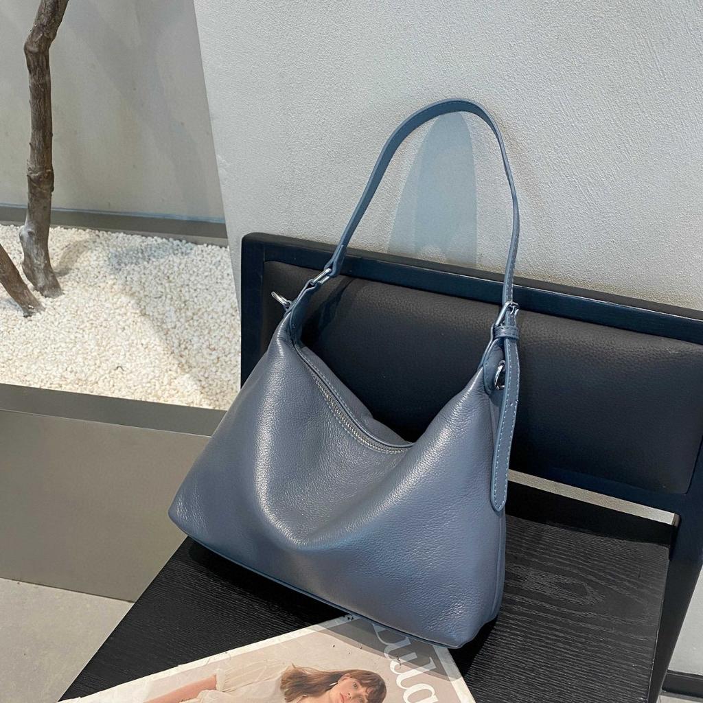 Borsa a tracolla da donna di lusso 2026, in vera pelle pieno fiore, da portare sotto il braccio – Minimalista e versatile per il tragitto casa-lavoro e il tempo libero