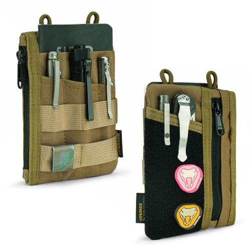 VIPERADE VE16 Pocket Organizer, Men's EDC Pouch, 7-Pocket EDC Pocket Organizer Velcro Pouch for Everyday Carry, EDC Gear Multi-Tool Pocket Pouch Walle