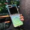 Suitable for Samsung Zflip6 Mobile Phone Case Magnetic Folding Zflip5 4th Generation Transparent Flash Powder Anti Fall Protection Case