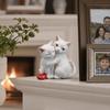 White Resin Cat Figurine for Garden and Shelf  Entryway Shelf Decorative Piece