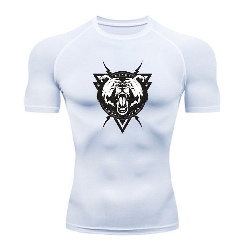 Men's Quick Dry Compression Athletic T-Shirt, Roaring Bear G