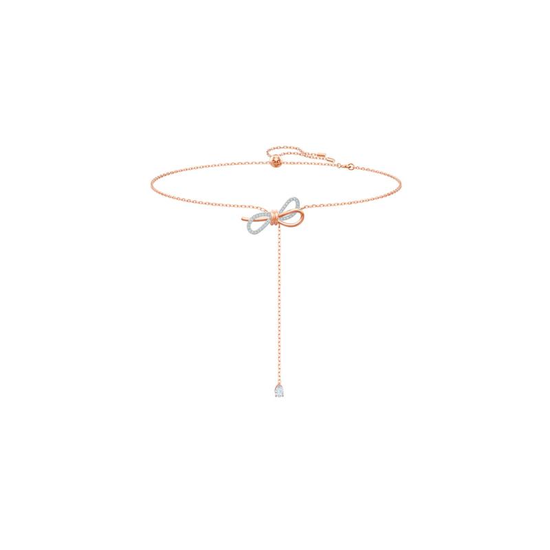 Swarovski Lifelong Bow Y-Shape Necklace Women s White 5447082