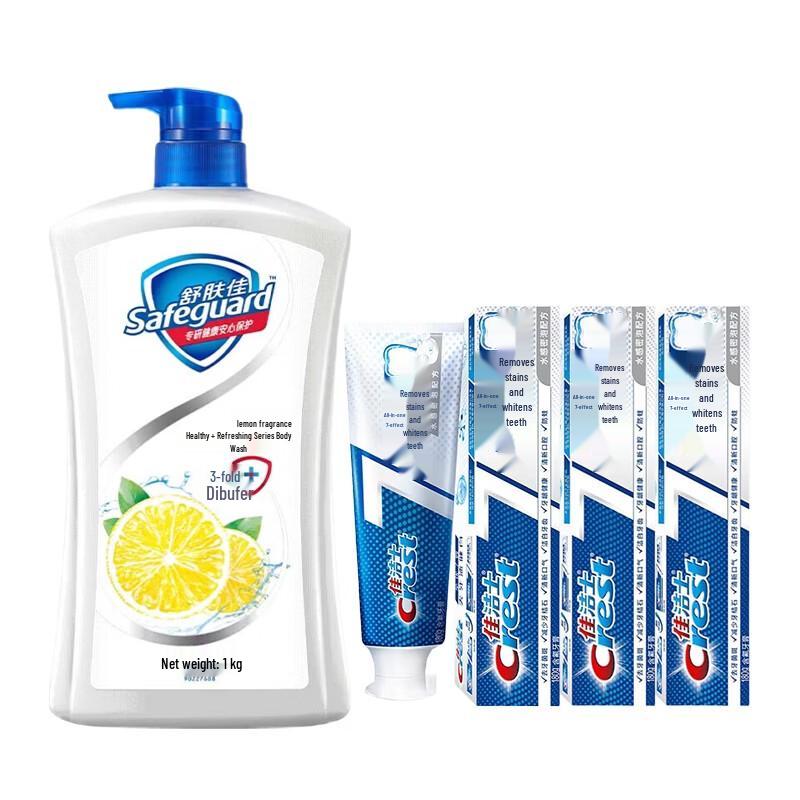 Crest 7-Effect Toothpaste & Safeguard Body Wash Bundle