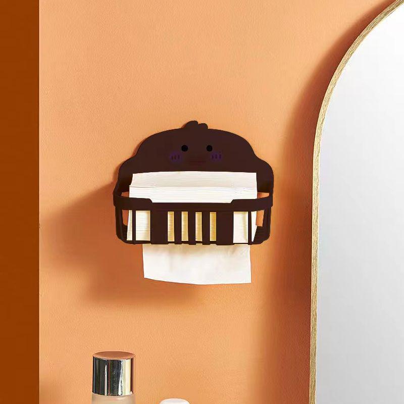 Punch-Free Wall-Mount Cute Cartoon Duck Tissue Box Organizer