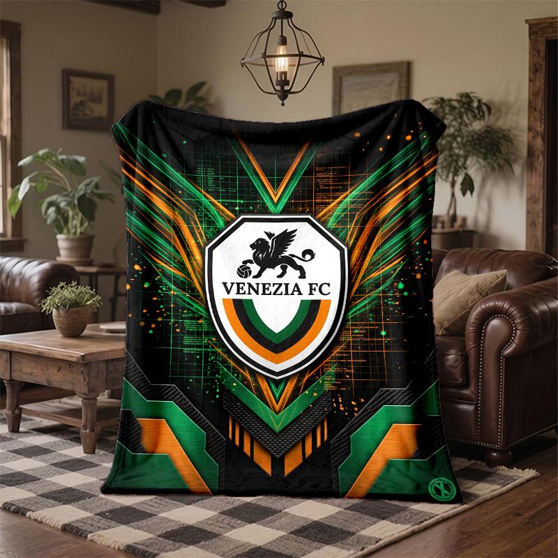 Venezia FC Football Print Flannel Blanket Soft Warm Sofa Bed Throw Blanket For Home Office Bedroom