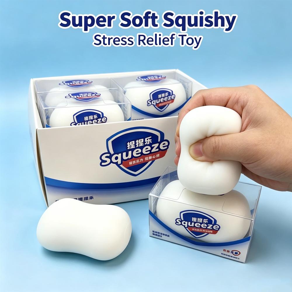 Simulated Soap Squishy Squeeze Fidget Toy Stress Anxiety Relief Slow Rising Soft Sensory Toy for Kids Adults Desk Decor Gift