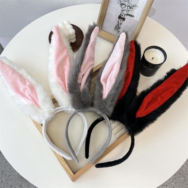 Large Bunnies Ears Headbands for Adult Kids Soft Comfortable Oversized Rabbits Ear Hairband for Daily Wear Party Role Play