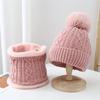 Wool hat, autumn and winter versatile knitted hat, chenille warm ear protector, fleece cold-proof hat, scarf two-piece set