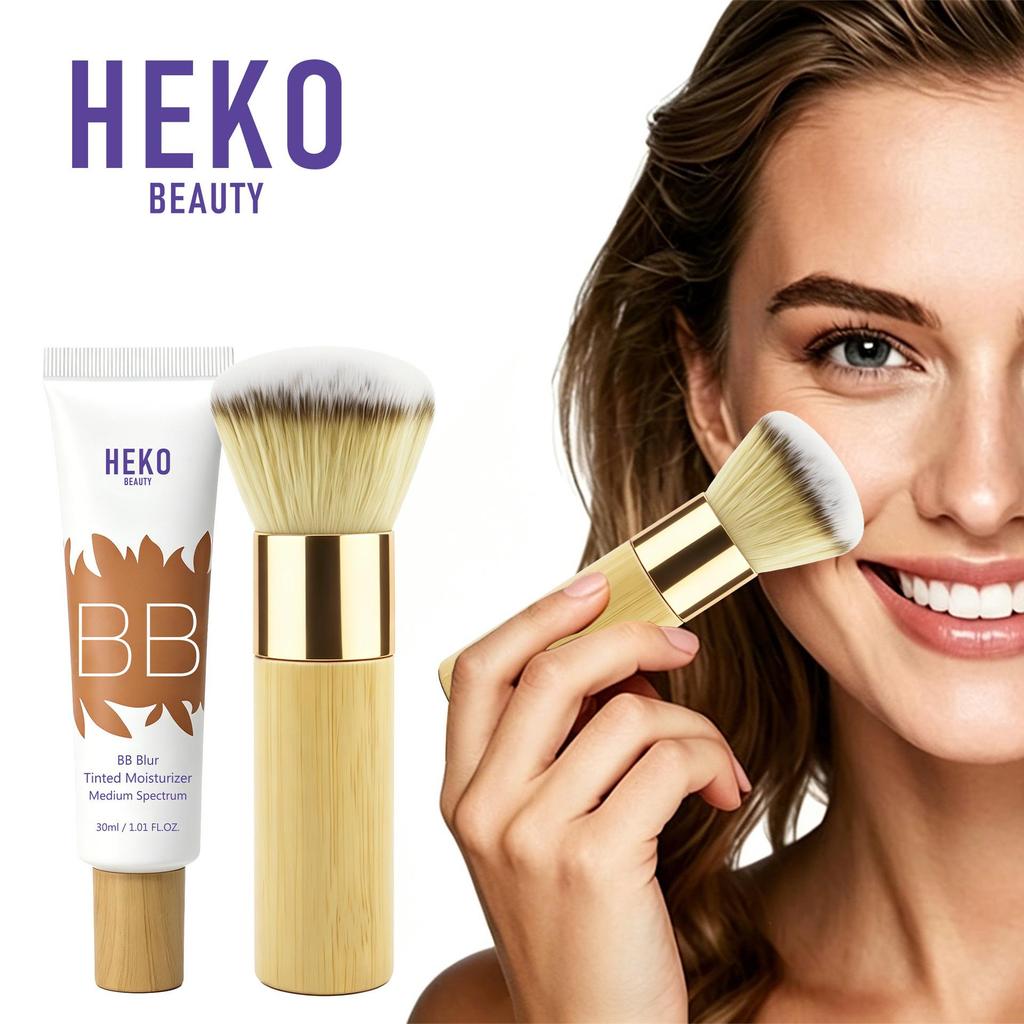 HEKO BEAUTY Waterproof BB Cream Concealer with Brush - Long-Lasting, No Smudge/Transfer Foundation.