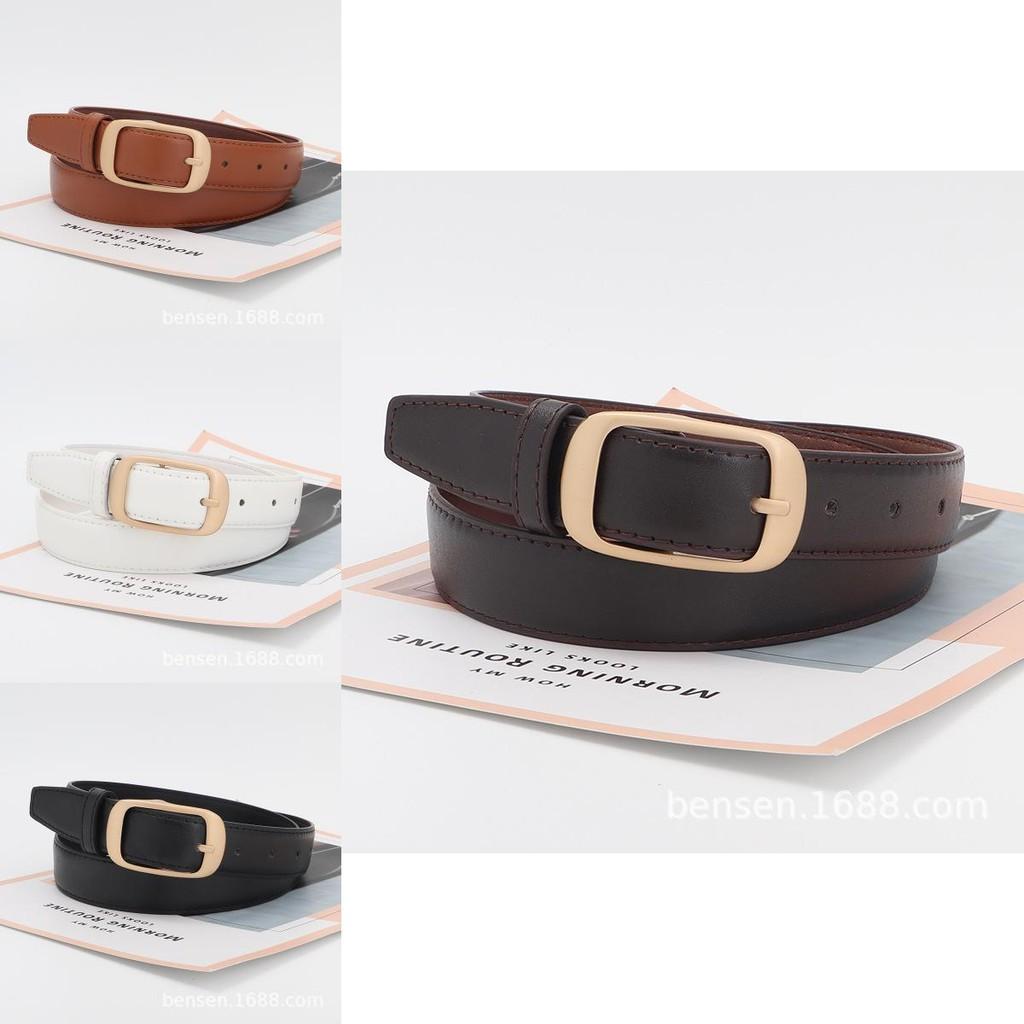 Women Decorative Trendy Jeans Belt Buckle Waistband Casual Black Streetwear