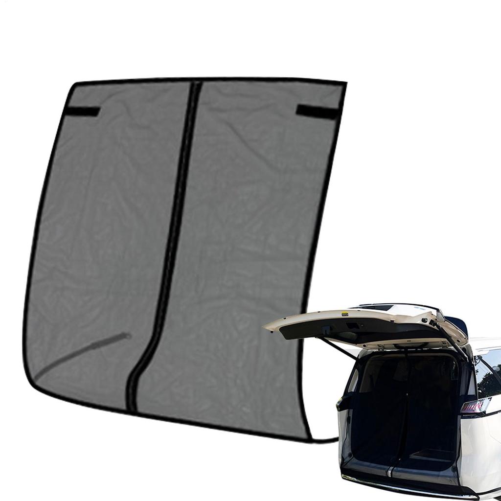 Car Tailgate Mesh Screen 58x57Inch Heavy-Duty Magnetic Truck UV Protection Tailgate Mesh Tent For Van Truck Trailer Tailgating