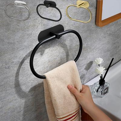 Portasciugamani in acciaio inox, autoadesivo, portasciugamani da bagno, gancio per lavabo nero, barra appendiabiti, accessori per la cucina