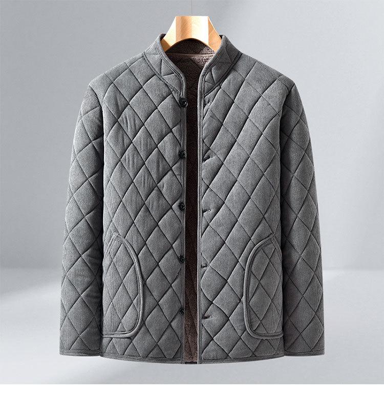 Men's Plus Velvet Warm Winter Jacket: Solid Color, Versatile Cold Protection, Casual Business Style for Middle-Aged Dads