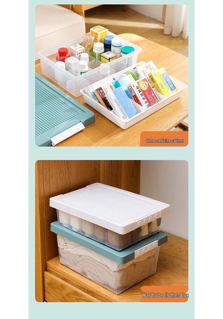 Lego Small Part Storage Box with Lid - Multi-Layer Organizer for Children's Building Blocks
