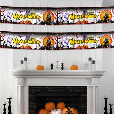 Halloween Banner Horror Party Decor Yard Sign Scary Background Cloth Indoor Outdoor Fence Decoration