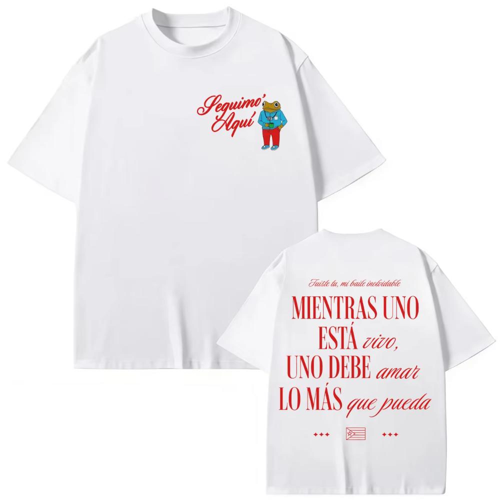 Rapper Bad Bunny Merch T-Shirt Mode Hip Hop Popmusik Kurzarm T-Shirt Herren Damen Lässig Locker Baumwoll T-Shirt Streetwear