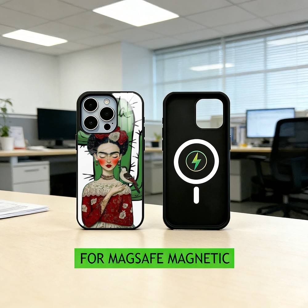 

Fashion F-fridaS Kahlo-PC Phone Case For iPhone17,16,15,14,13,12,11 Plus,Pro Magnetic For Magsafe Wireless Charging iPhone17Pro