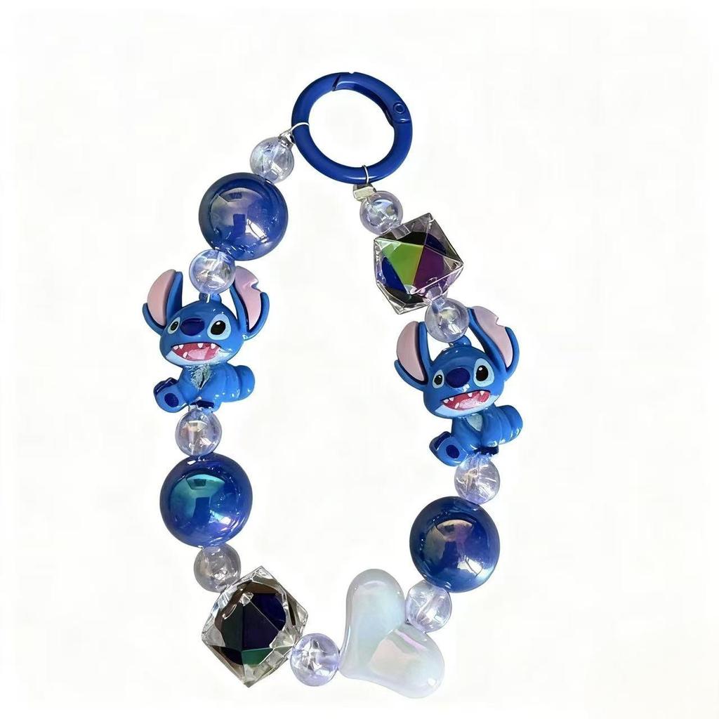 Cartoon Sanrio Stitch Beaded Phone Lanyard Keychain Charm and Bag Decoration