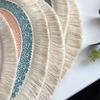 Yousheng Vintage Round Coasters, Pastoral Cotton Linen Placemats, Soft Jute Tassels Drink Mats, Handwoven Table Pads Mats Accessories