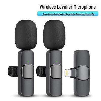 Dual Wireless Lavalier Microphone for Outdoor Live Broadcasts and Video Recording with Noise Reduction