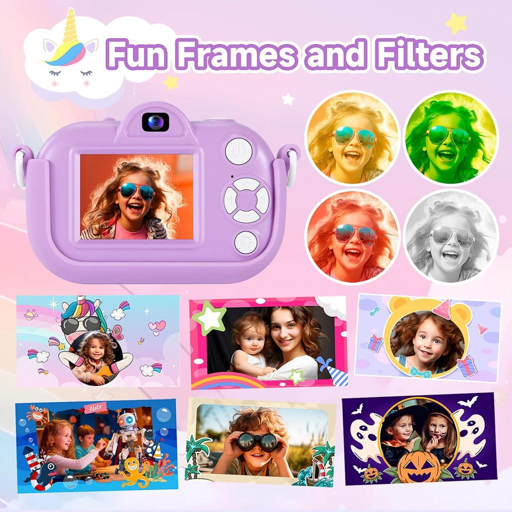 Kids Camera Digital Camera for Age 3-8, 1080P Toddler Camera for Kid with 32GB SD Card, Toddler Girls Toys Age 6-8, Christmas Birthday Gifts for