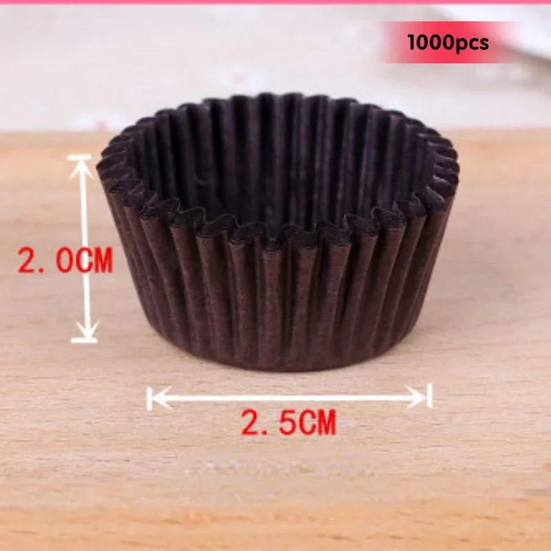 1000Pcs Mini Size Chocalate Paper Liners Baking Muffin Cake Cups Forms Cupcake Cases Solid Color Party Tray Mold
