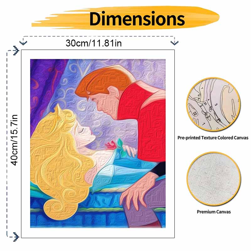Disney Sleeping Beauty Paint By Number Kit Drawing Canvas DIY Picture Home Decor Art Wall Painting Romantic Princess Gift Idea Craft