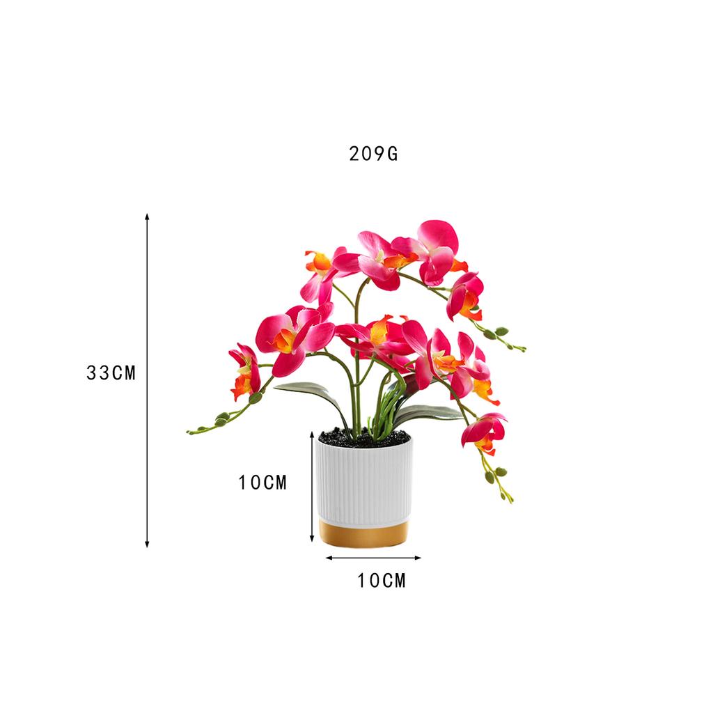 Artificial Flower in Pot Flower Arrangement Faux Phalaenopsis Orchid for Kitchen New Year Bedroom Housewarming Living Room