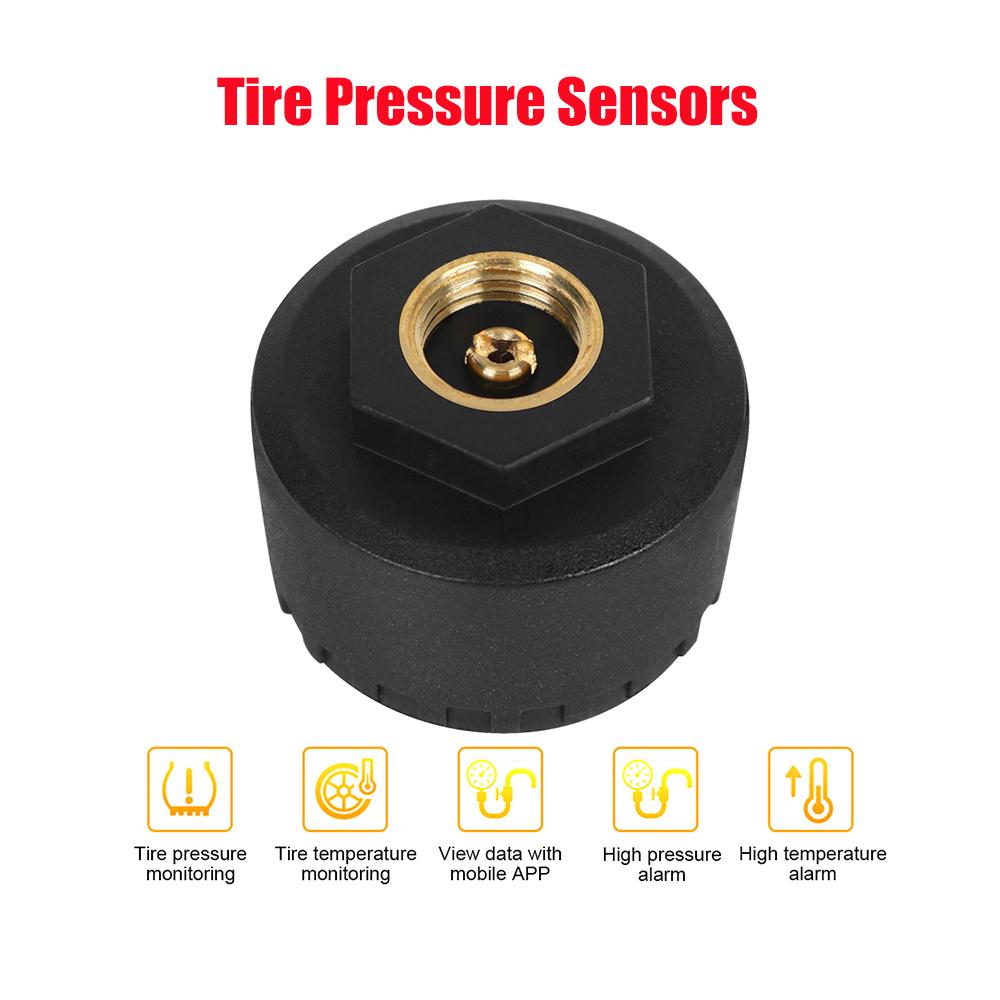 Android/IOS Dæktryksovervågningssystem Mobiltelefon APP Visning TPMS Bluetooth 5.0 Eksterne Bil Dæktrykssensorer
