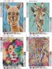 LEADINTOP Diamond Art Kit, 4 Cute Animals, Diamond Painting Mosaic Art, Round Beads, Popular DIY Craft Kit for Kids and Adults, Beginners, 30x40cm