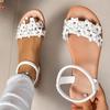 Fashion Lightweight 2025 New Summer Casual Sandals Open-toed Women Flats Women Sandals Elegant Floral Design Casual Comfortable Shoes
