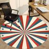 1PC Red and Blue Radiation Pattern Office Round Area Rug, Mat Suitable For Office, Under Office Chairs Bedroom Living Room Home Decor, Room Deco